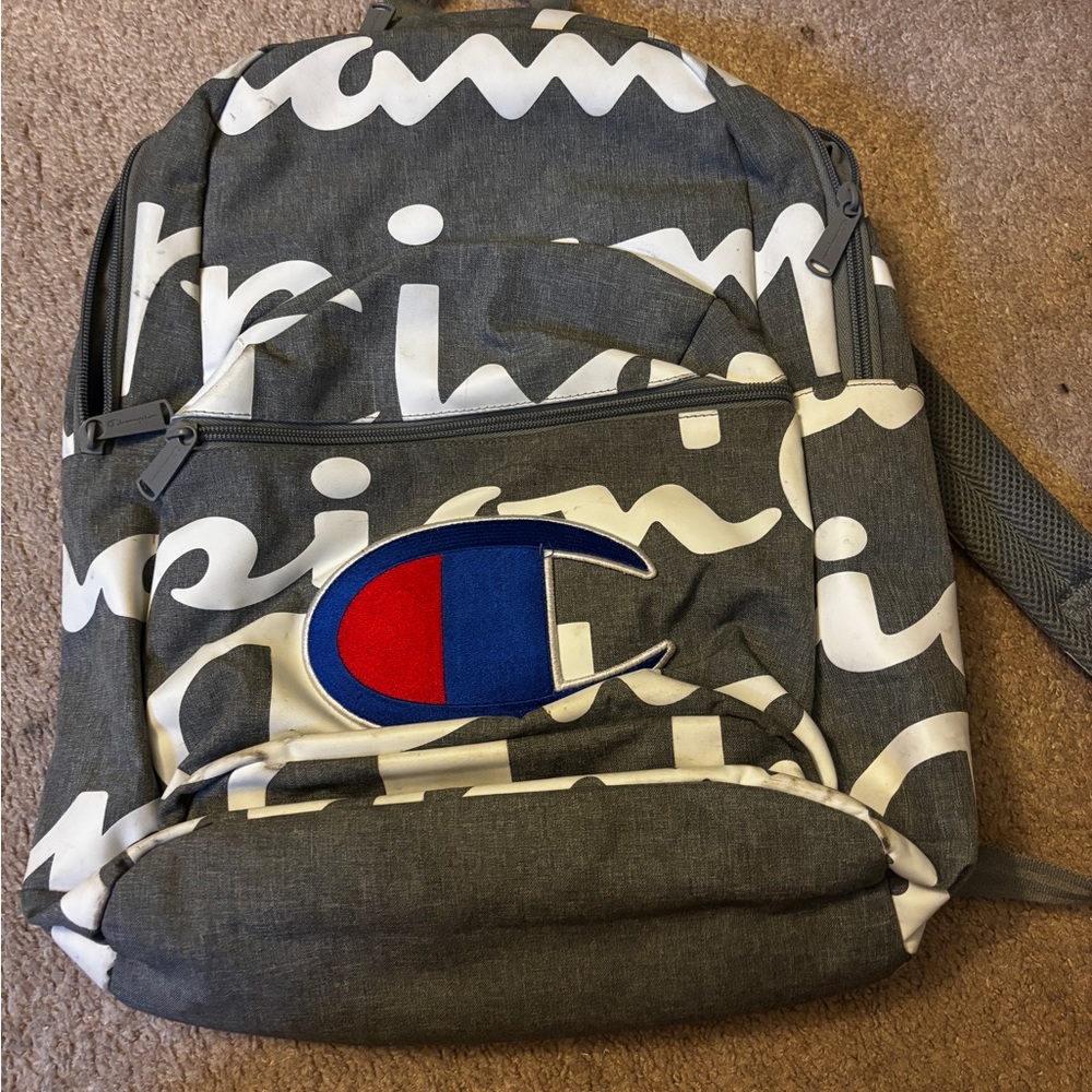 Champion Gray and Blue Backpack Versatile and Durable